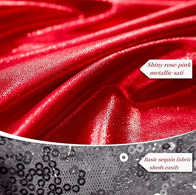 10ftx10ft Red Sequin Backdrop Curtain for Parties, Wrinkle Free Thick Glitter Sparkle Photo Backdrop Drapes 2 Panels 5x10FT Shimmer Back Drop Cloth for Wedding Birthday Photography Background