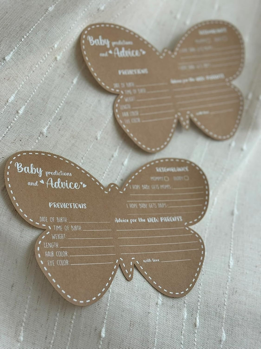Butterfly Baby Shower Decorations - Baby Shower Advice Cards for Parents to Be- Baby Shower Games for Girl - Set of 50 (Butterfly)