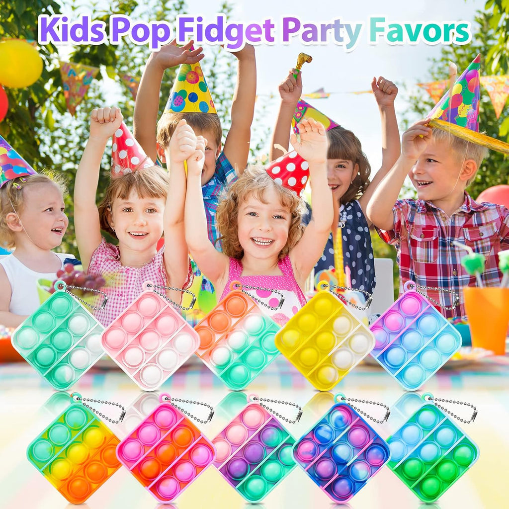 Pop Fidget Toys Bulk Its Party Favors for Kids 4-8 8-12 30 Pack Mini Pop Keychain It Small Fidgets for Classroom Prizes Back to School Gifts for Students from Teacher Birthday Goodie Bag Stuffers