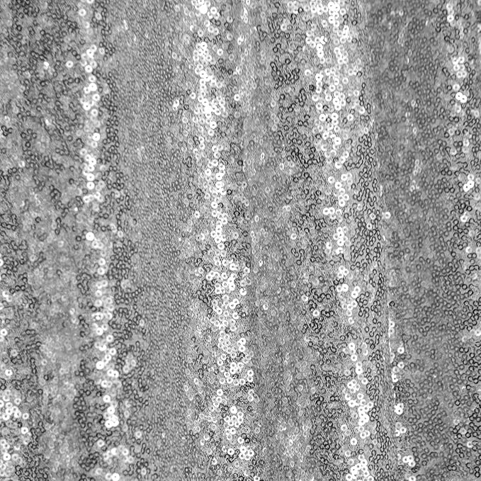 JYFLZQ Silver Sequin Backdrop Curtains 10ft x 10ft 1 Panel Glitter Photo Booth Backdrops Sparkly Photography Background Drapes for Parties Wedding Bridal Showers