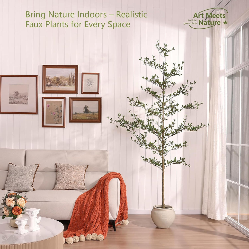 verinatural 6ft shady lady faux tree, artificial black shown in use