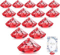 Boao 24 Pack Diamond Place Card Holders Acrylic Table Number Holder Card Stands Crystal Diamond Party Decorations Favor for Weddings Home Table(Red)