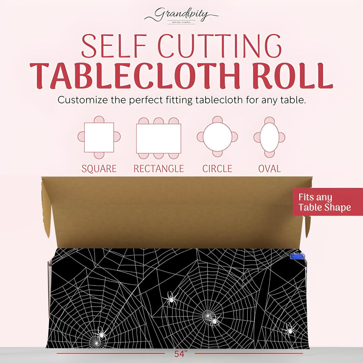 Grandipity Plastic Table Cloth Roll - 54in x 100 Ft. Table Cover