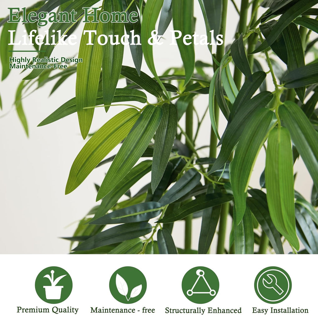 artificial bamboo tree: 6ft fake bamboo plant faux, side view