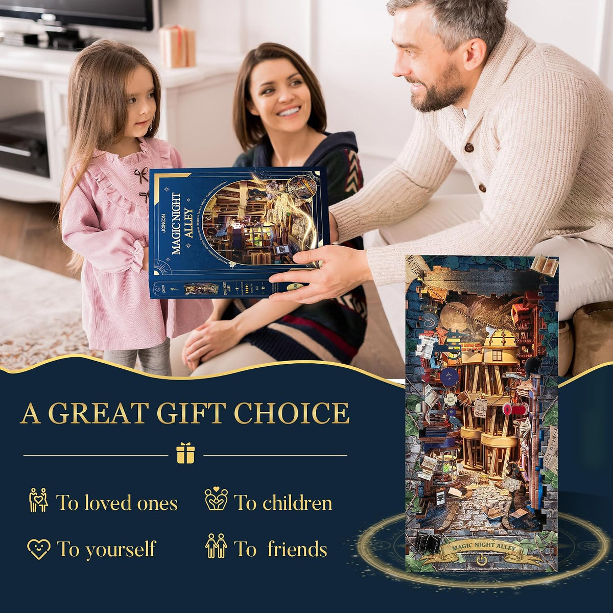 book nook magic night alley diy miniature house, package contents