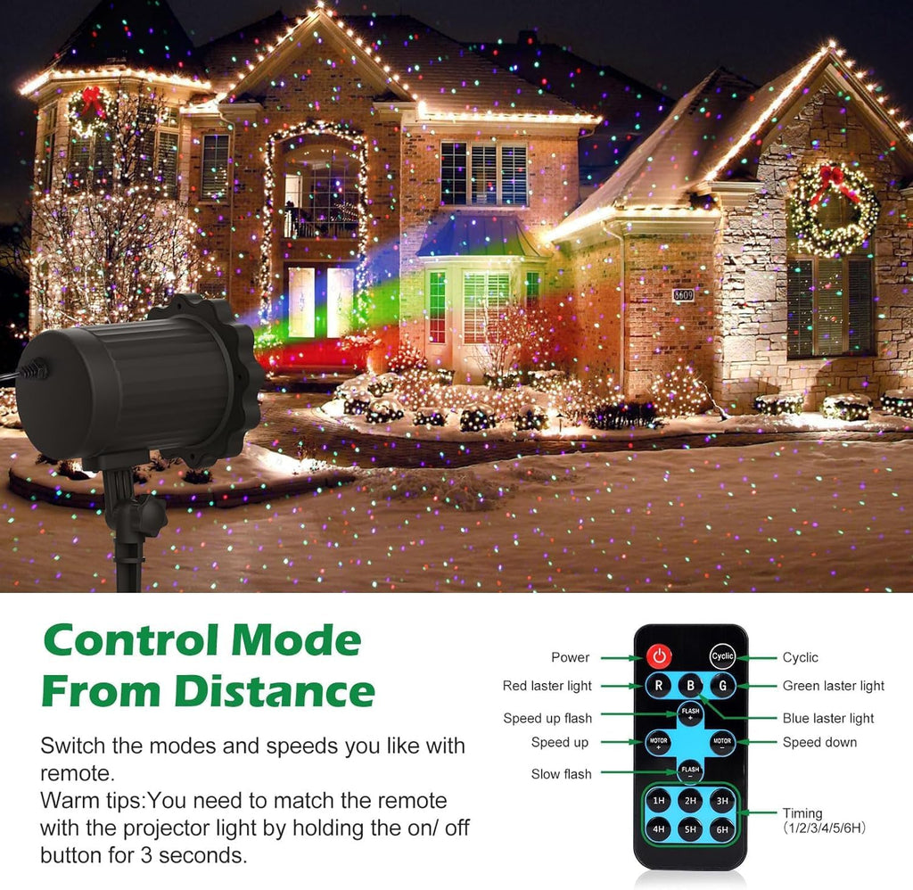 laser christmas lights, 3 color laser light projector, side view