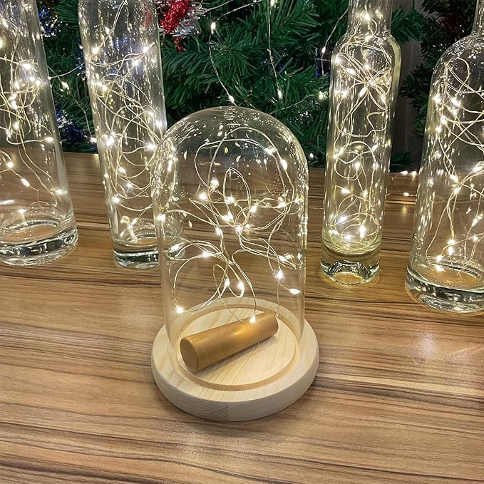 Dual Battery Pack LED Bottle Lights, 6.6ft 20led Double The Lighting Time, for Indoor and Outdoor use, for Christmas,(15 Pack, Warm White（Dual Battery Pack）)