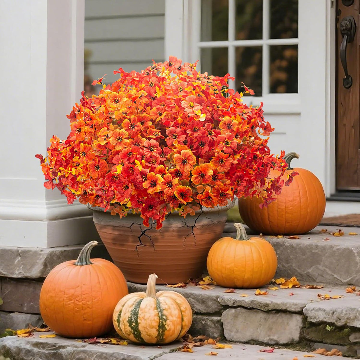 grunyia 20 bundles uv resistant artificial fall flowers shown in use