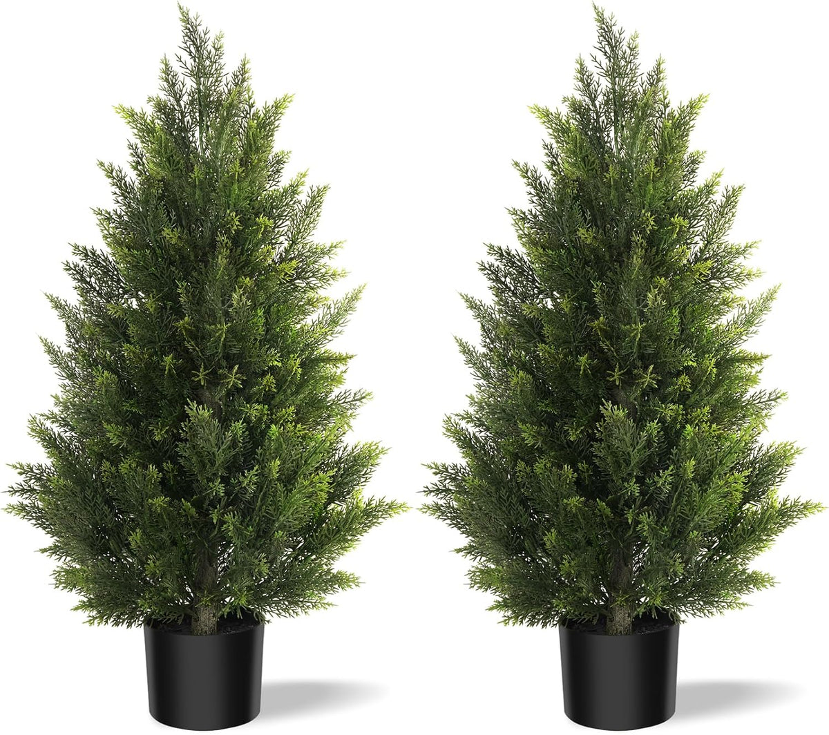 Vitalismo 3FT UV-Resistant Artificial Cedar Trees for Front Porch Set of 2