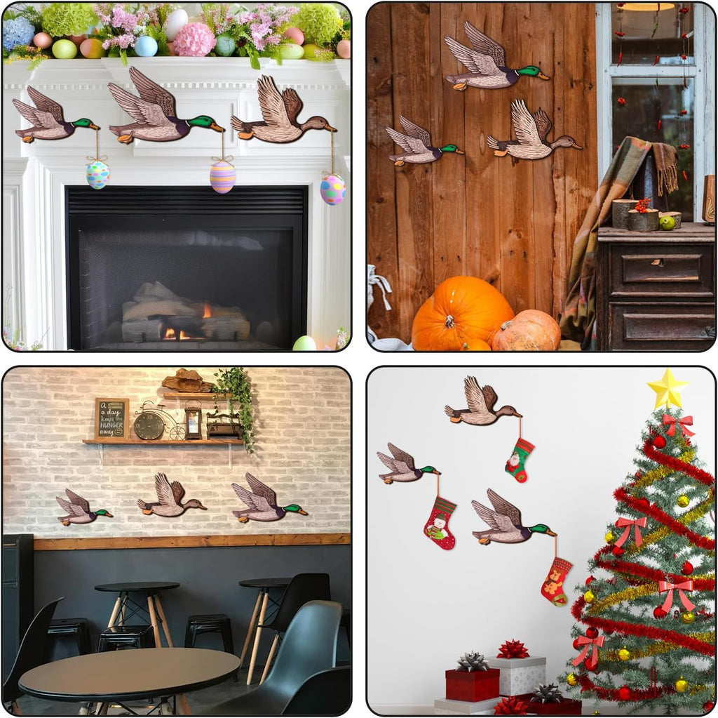 Lumncomfor 3PCS Wooden Mallard Duck Hunting Wall Decor Larger Ducks