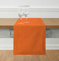 Solino Home Cotton Linen Table Runner 36 Inches - Pumpkin Hemstitch Table Runner 14 x 36 Inch Ideal for Dresser and Coffee Tables - Fall, Autumn, Halloween, Thanksgiving, Holiday