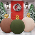32 inch giant velvet christmas inflatable balls, brown, main product view