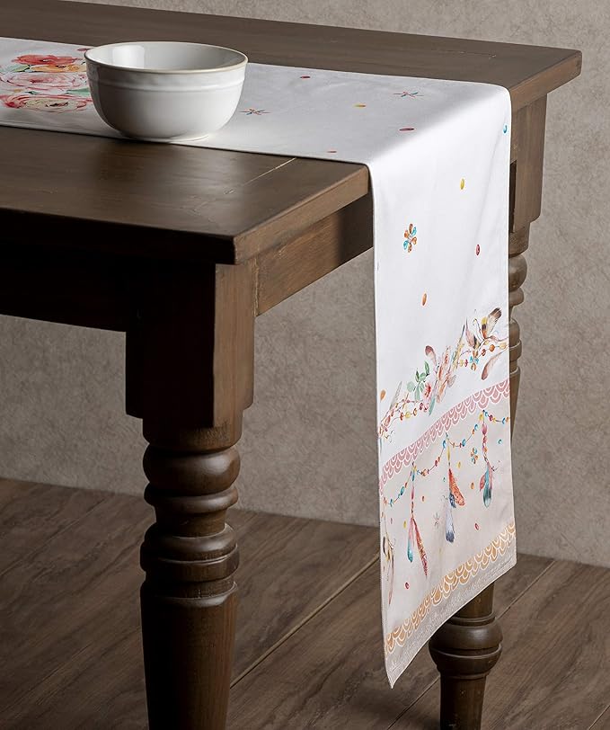 Maison d' Hermine Table Runner 100% Cotton Double Layer Table Runners 72 inches Long Decorative for Home Kitchen Dining Party Wedding Bridal Shower Spring Summer (Ibiza - Beige, 14.50" x 72")