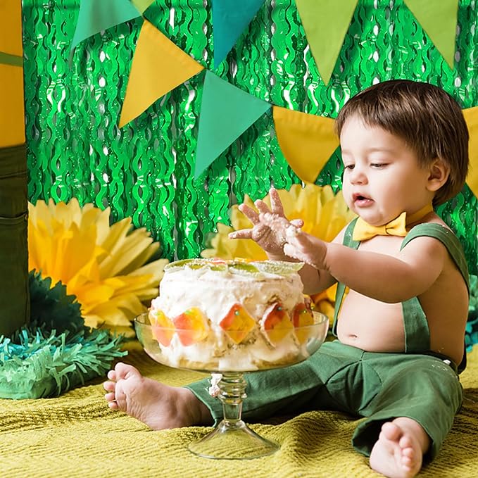Tinsel Foil Fringe Curtains Wavy Backdrop for Parties Sparkle Metallic Wavy Foil Fringe Backdrop Curtain for Party Decorations Photo Booth Props for Birthday Graduation Wedding