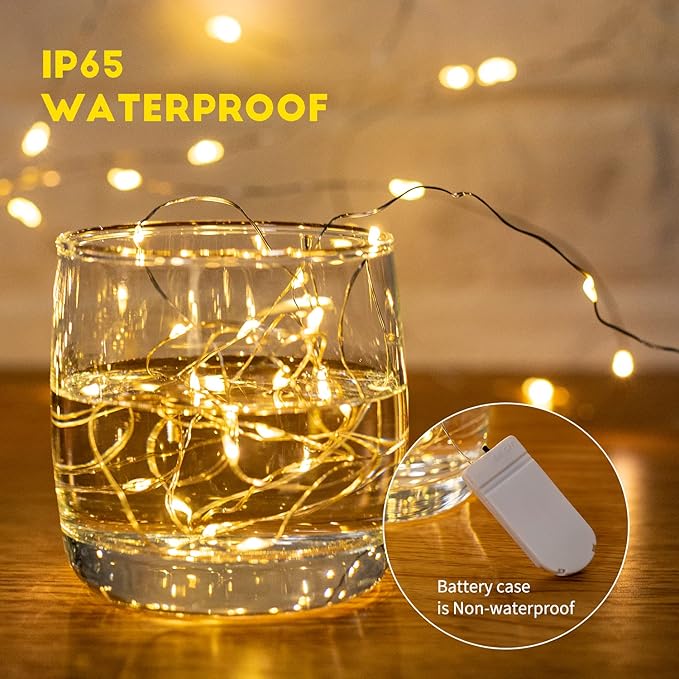 Brightown 24 Pack Fairy Lights Battery Operated String Lights - 7 ft 20 LED Mini String Lights Waterproof Silver Wire Firefly Lights for Vases Mason Jars DIY Crafts Plants Table Centerpieces Wedding