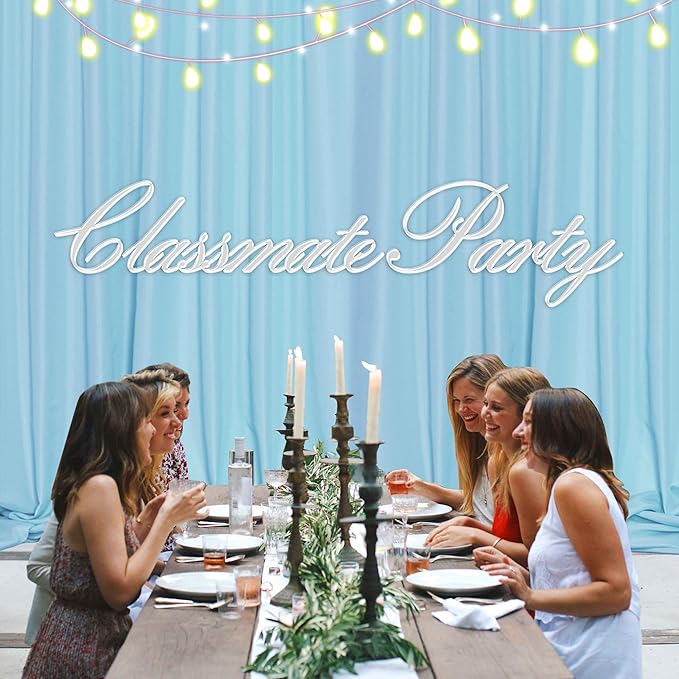 MEETSKY Baby Blue Backdrop Curtain for Baby Shower Parties Light Blue Photo Curtains Backdrop Drapes Fabric Decoration for Boys Teens Men Birthday Party Photography 5ft x 7ft,2 Panels