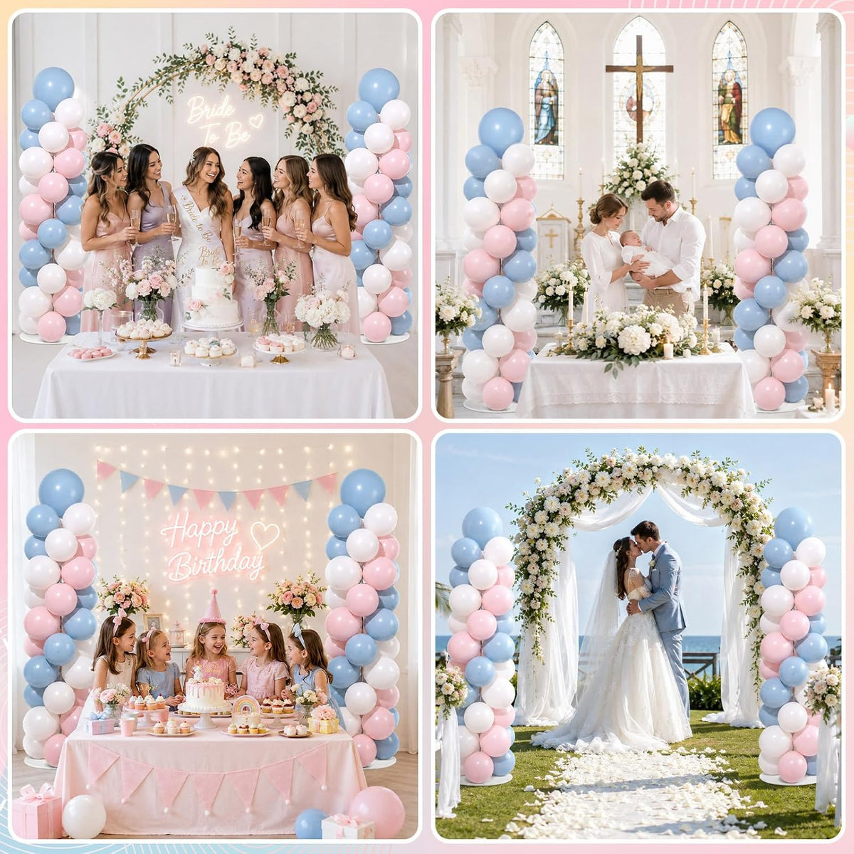 2 sets adjustable balloon column stand kit with, package contents