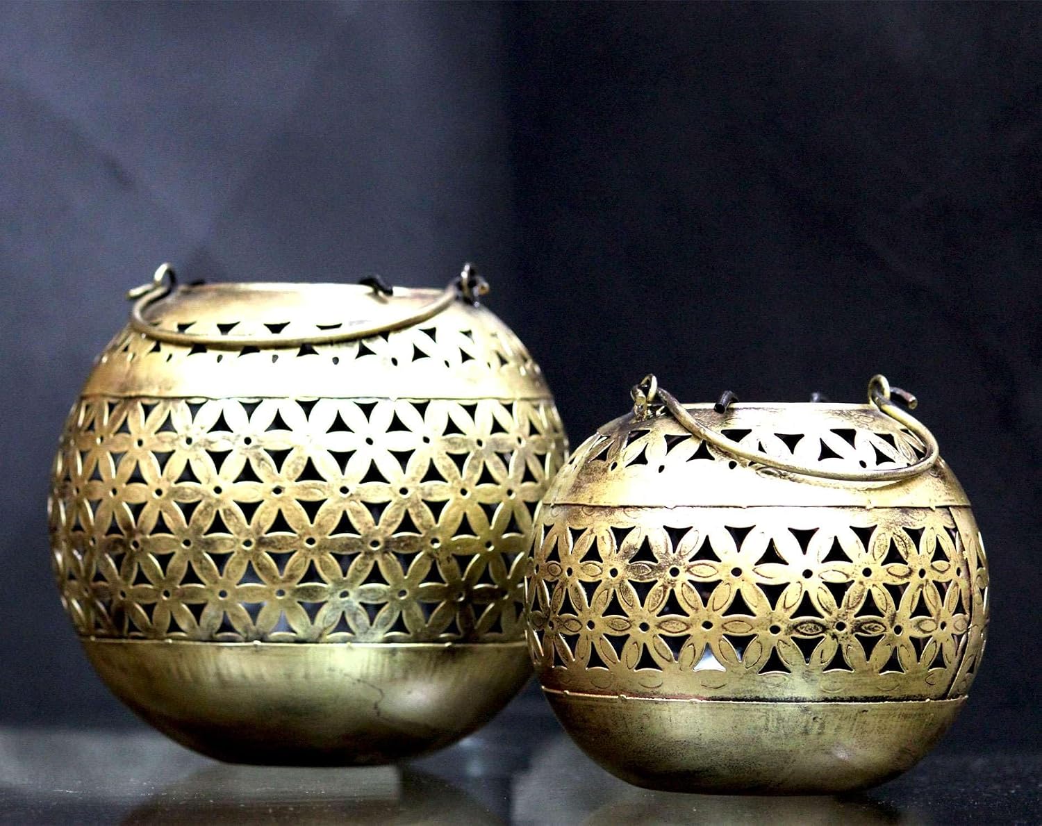 Decorative Brass Bowls with Floral Design Decorative Showpiece T-Light Candle Holder