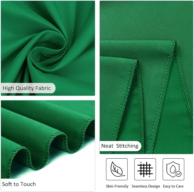 8 Pack Green Table Cloth 60 x 102 Inch Rectangular Tablecloths for 6 Foot Rectangle Tables, Wrinkle Resistant Green Tablecloth Washable Polyester Fabric Table Covers for Buffet Wedding Party Banquet