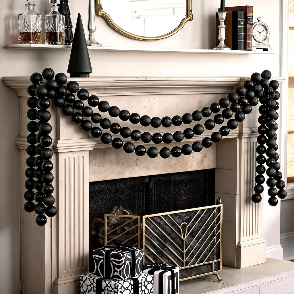 jenaai 3 pcs 6 ft black christmas ball, close-up detail