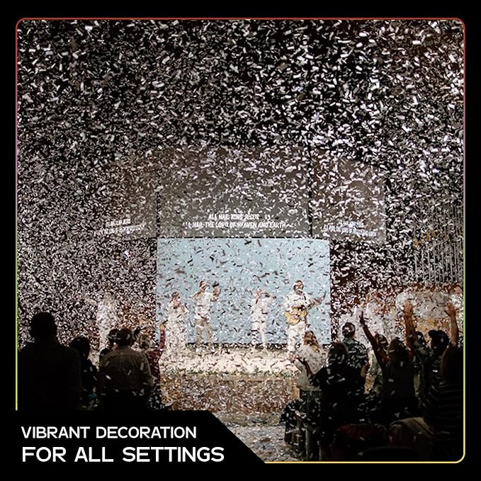 Ultimate Confetti, White Biodegradable Confetti - Rectangular Fluttering Tissue Paper Confetti for Cannon and Launcher use – Best for Gender Reveal, Parties, Concerts and Weddings - 20 lb, 320 oz