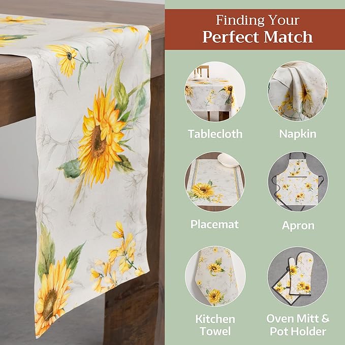 Maison d' Hermine Table Runner 100% Cotton Single Layer Table Runners 72 inches Long Decorative for Home Kitchen Dining Party Baby Shower Wedding Bridal Shower Spring Summer (Candice, 14.50" x 72")