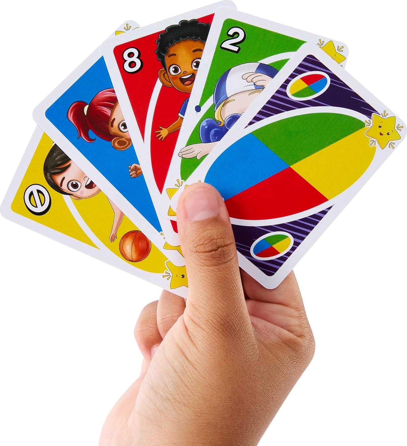 Mattel Games UNO Junior Move Kids Card Game with Action Rules for Family Night, Game Night, Travel, Camping and Party, UNO Cards