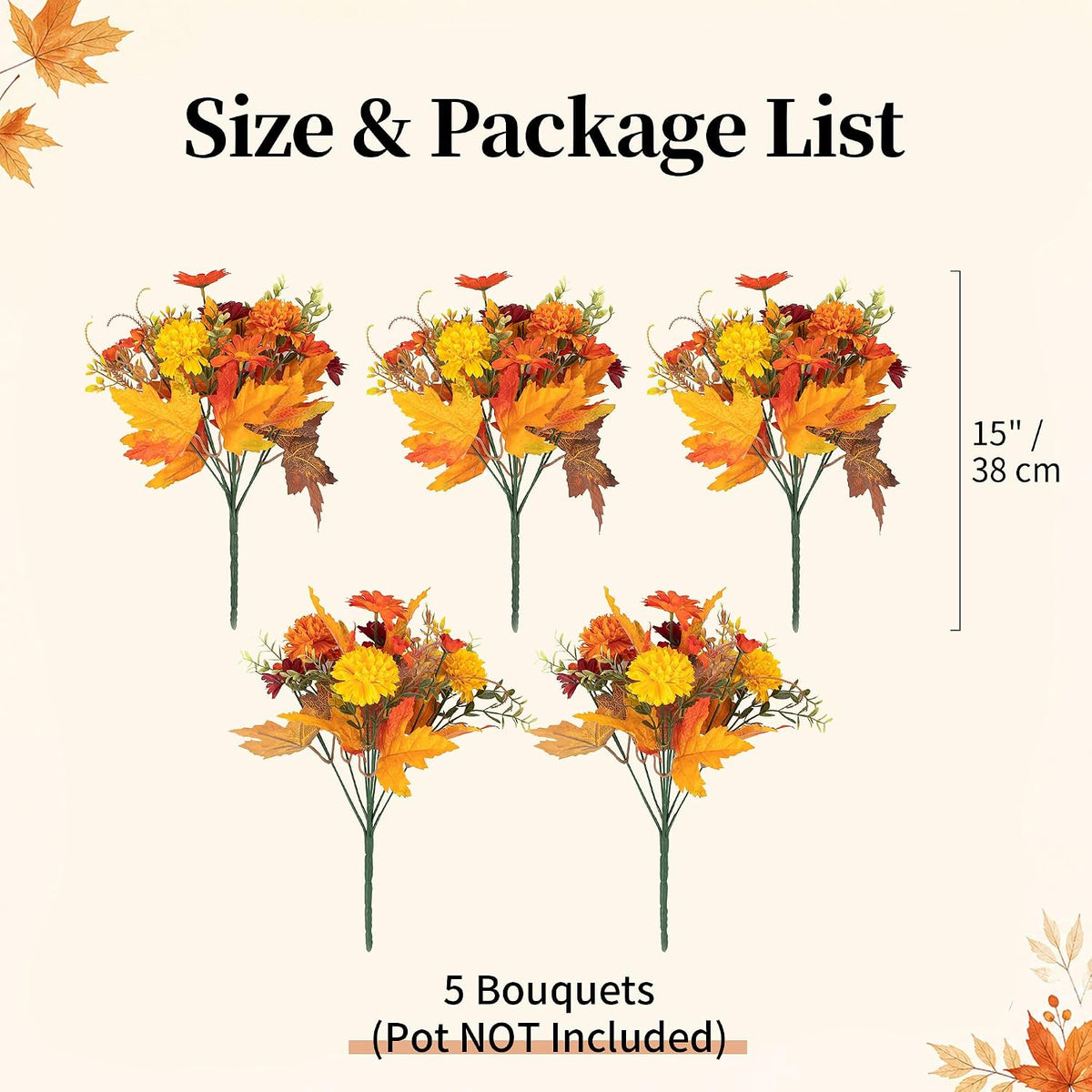 blosmon faux mums for outdoor planters: realistic fall, package contents