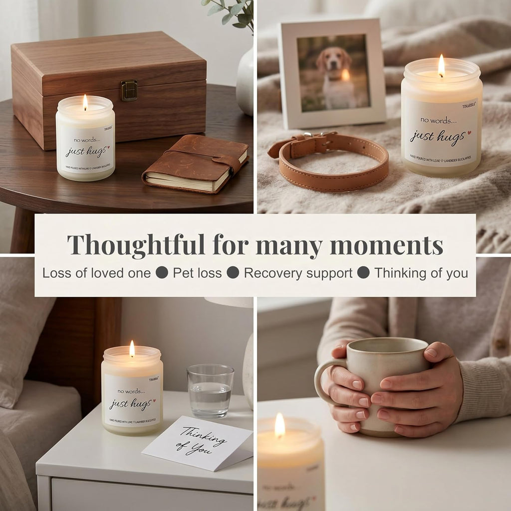 Sympathy Candle – Perfect Memorial Gift for Grief and Bereavement | 7oz Lavender Eucalyptus Candle 100% Natural Soy Wax, 40 Hour Burn Time, Sympathy Gift For Comfort and Remembering
