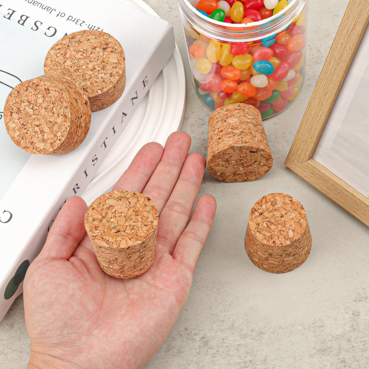 40 Pack 1.73 Inch Wine Bottle Cork Stoppers, Jar Stoppers, Cork Plugs for Bot...