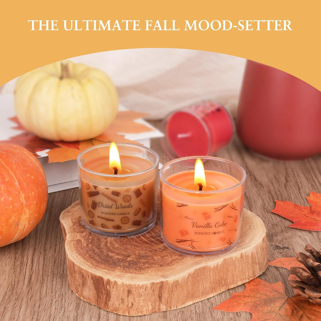 Fall Candles Bulk, 12 Pack Scented Candles for Home, Candle Set for Women, Small Soy Candle Scent of Pumpkin Vanilla Caramel Lavender, Mini Candle Gift Set for Mothers Day Birthday Christmas Birthday