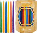 The Dreidel Company Dripless Hanukkah Candles Multicolored Beeswax, Hand-Made Striped Deluxe Tapered Decorations, Chanukkah Menorah Candles for All 8 Nights of Chanukah (Multicolor Beeswax)