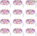 Lakumu 12 Pack Multi-Color Fairy Lights Battery Operated, 7ft 20 LED Waterproof Micro Firefly Lights for DIY Craft, Wedding Table Centerpieces, Christmas Decor, Bedroom