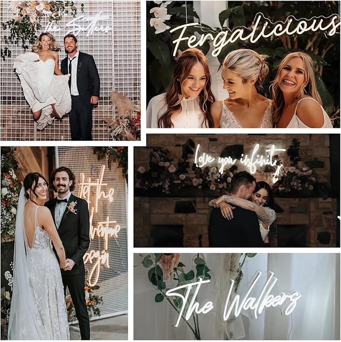 MOLCOVEX Custom Neon Signs – Personalized LED Neon Lights for Weddings, Customizable Neon Name Sign for Bedroom, Business Logos, Birthday Parties & Holiday Gifts