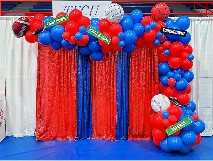 JYFLZQ Red Sequin Backdrop Curtains 6ft x 8ft 1 Panel Glitter Photo Booth Backdrops Sparkly Photography Background Drapes for Parties Wedding Bridal Showers