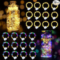 pozzolanas 24 Pack 7ft Waterproof LED Fairy Lights - Battery Operated String Lights with 20 LEDs for Home, Mason Jar, Party, Wedding, Halloween, Christmas Decorations (12 Multicolor & 12 Warm White)