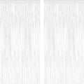 2 Pack Tinsel Backdrop, 3.28 x 7.05 Feet White Party Decorations, Metallic Foil Fringe Curtains Streamer Backdrop, Party Supplies Photo Props for Birthday Anniversaries Wedding