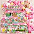 pink capybara birthday party decorations balloon arch set, main product view