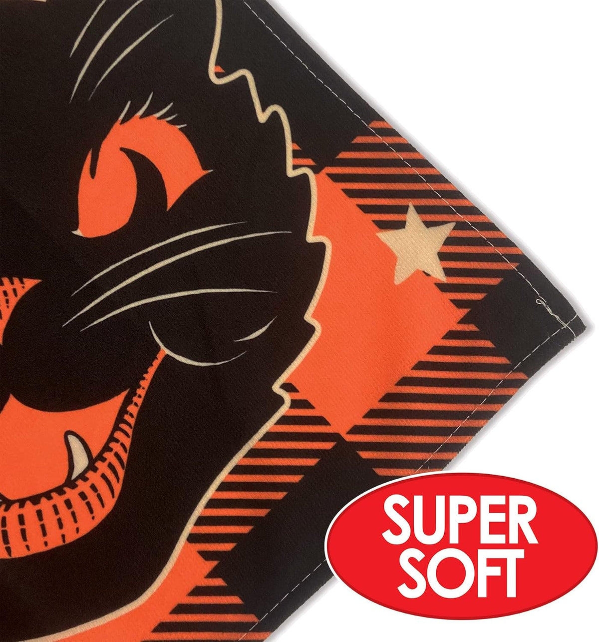 Beistle Fabric Black Cat Vintage Halloween Tablecover, 55” x 90.5” – Polyeste...