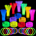 JOYIN 100 Pcs 8" Glow sticks Bulk Party Favors Pack, Neon Glow in the Dark Party Supplies, Light Up Necklaces and Bracelets with Connectors, Easter, Football, Birthday Decorations