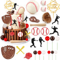 Hooqict 25Pcs Baseball Cake Decorations Set with Mini Balls, Player, Caps, Gloves, Bats, Baseball Birthday Cake Toppers & Cupcake Toppers for Kids Boys Sports Themed Birthday Party Decorations