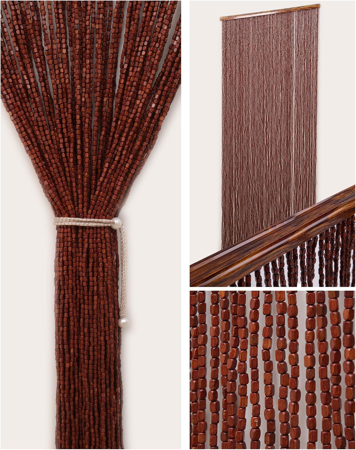 90 strands beaded curtain for doorways -35.5"x79"- handmade, main product view