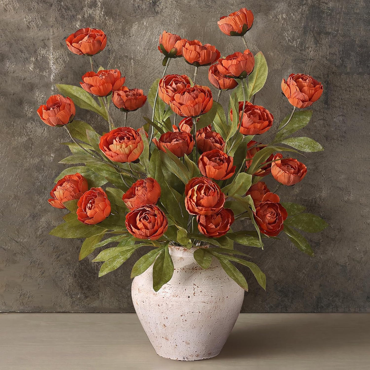 27" faux silk peony artificial fall flowers stems, main product view
