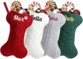Personalized Dog Christmas Stockings - Custom Embroidered Pet Name & Bone Shape Stocking for Doggie, 15.7” Large Knit Monogram Xmas Stockings for Fireplace Holiday Decor Gift(1 Pack)