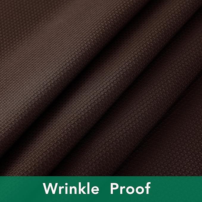 Biscaynebay Textured Fabric Tablecloths 90x156 Inches Rectangular, Brown Water Resistant Tablecloths for Dining, Kitchen, Wedding and Parties etc. Machine Washable