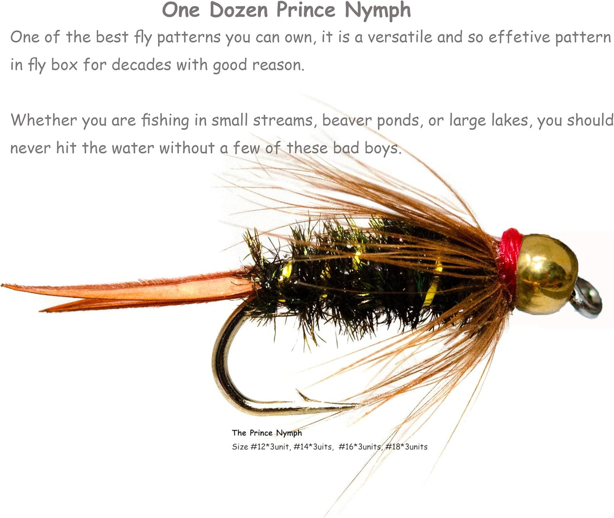 Outdoor Planet 24/48/66/72 Premium Hand Tied Fly Fishing Flies Assortment | F...