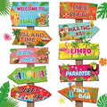 20 Pieces Luau Party Decorations Hawaiian Party Welcome Sign Summer Tropical Party Direction Signs for Fiesta Hawaiian Luau Tiki Themed Birthday Wedding Party Supplies with 2 Sheet Stickers