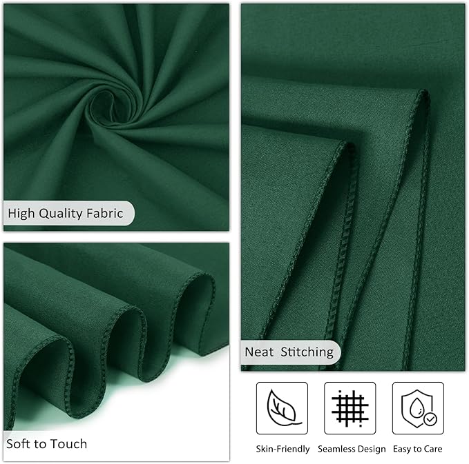 8 Pack Dark Green Round Tablecloth 90 Inch Stain and Wrinkle Resistant Round Hunter Green Table Cloth Reusable and Washable Polyester Fabric for Buffet Wedding Party and Banquet