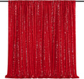 Red Sequin Backdrop Curtain 7ft x 7ft Background Drapes for Birthday Wedding Valentines Day Wall Decorations
