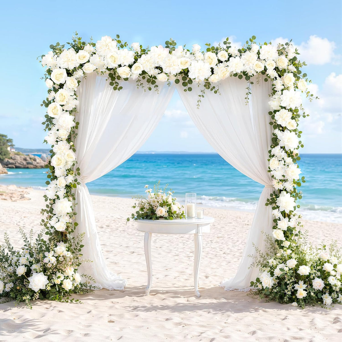 findosom total 12.4ft artificial flowers garlands for decoration on a desk or shelf